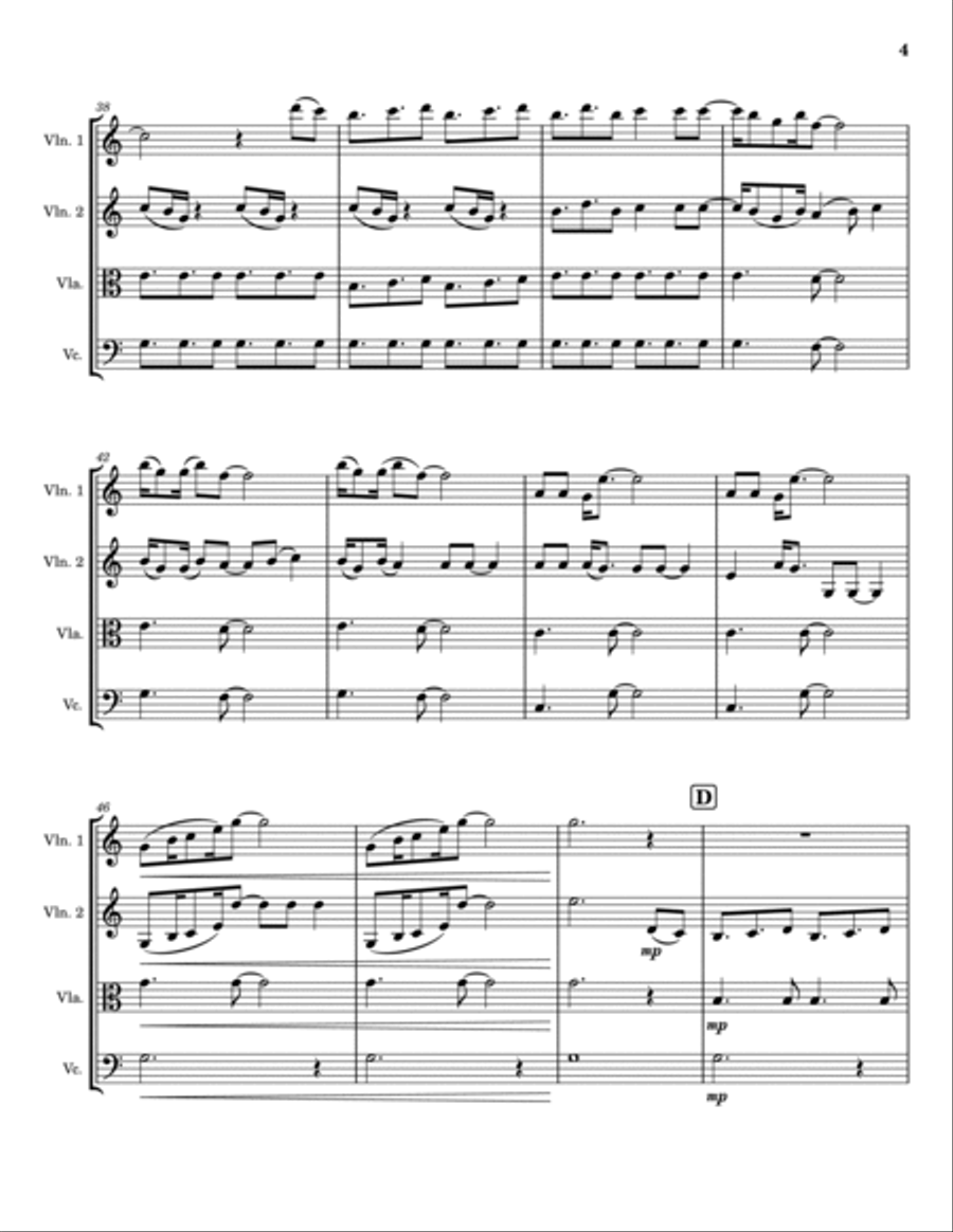 Ek Ladki Ko Dekha String Quartet scores gallery preview page 4