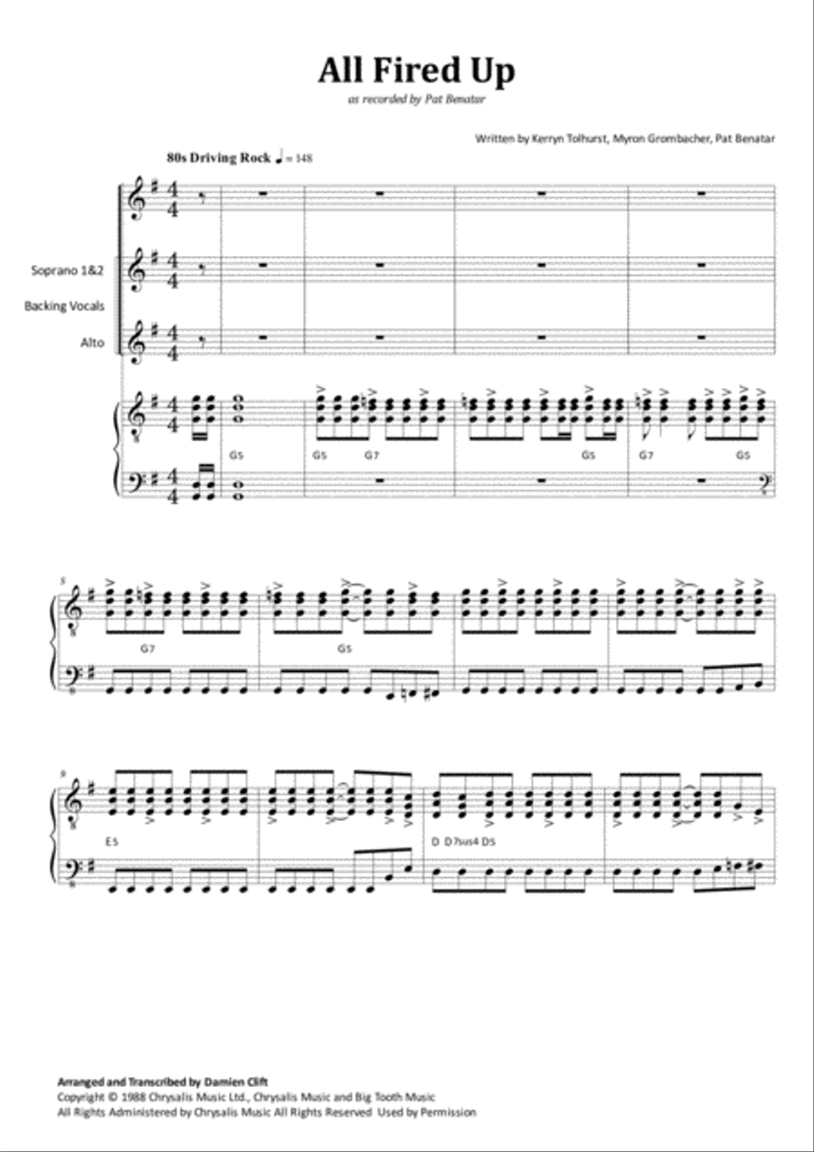 All Fired Up All Fired Up Piano, Vocal, Guitar scores gallery preview page 1
