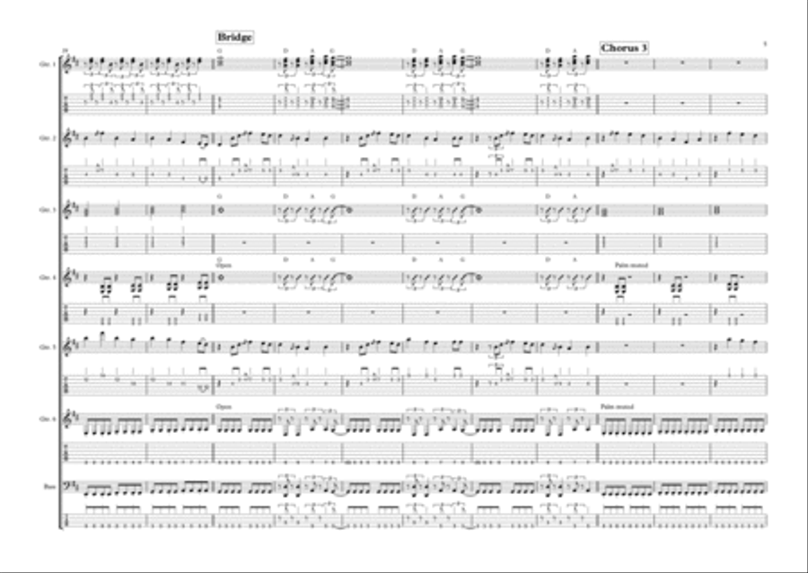 Everybody Wants To Rule The World Guitar Ensemble scores gallery preview page 5