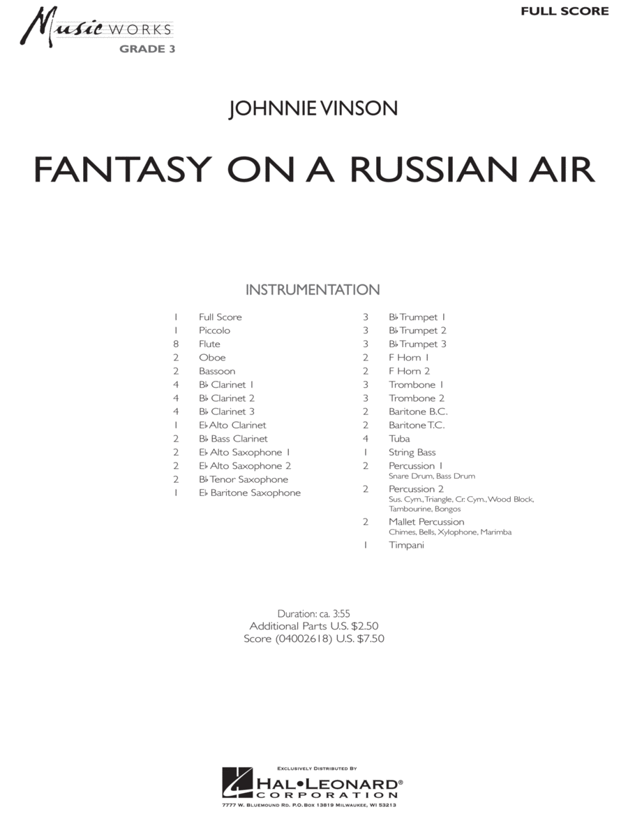 Fantasy on a Russian Air - Full Score Score scores gallery preview page 1