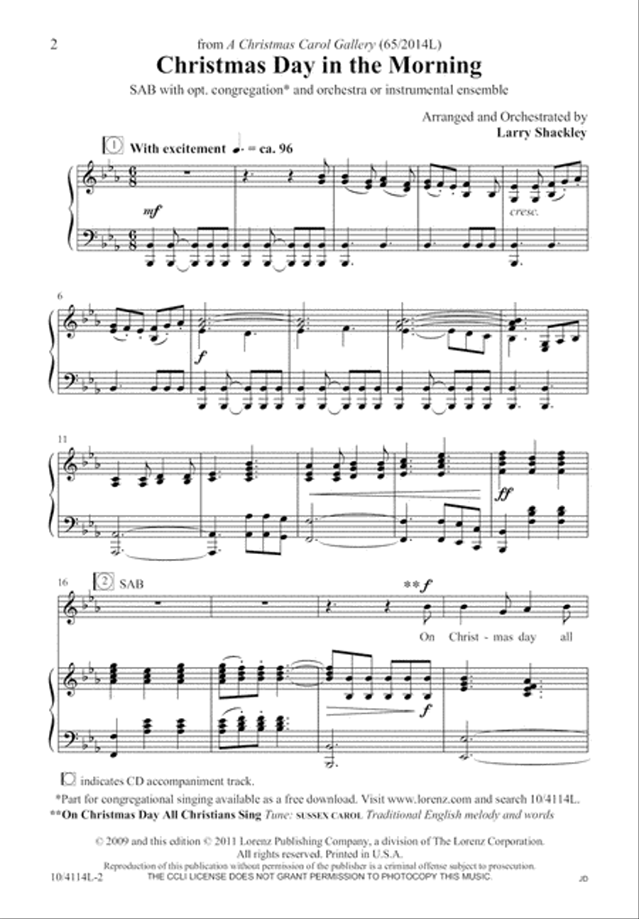Christmas Day in the Morning 3-Part scores gallery preview page 2