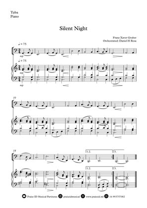 Book cover for Silent Night - Christmas Carol - Tuba and Piano