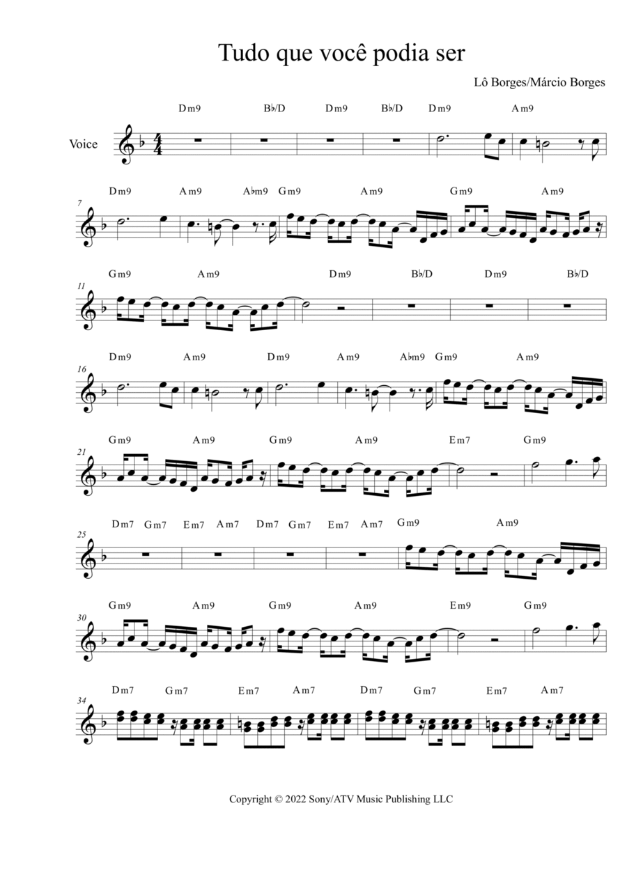 Tudo Que Você Podia Ser - Piano - Digital Sheet Music | Sheet 