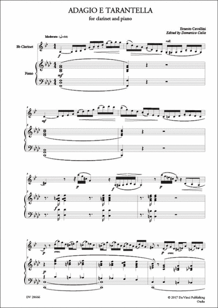 Adagio & Tarantella, for Clarinet and Piano