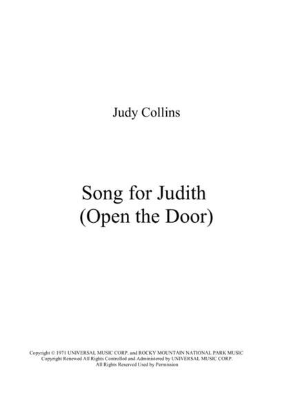 Song For Judith (open The Door)