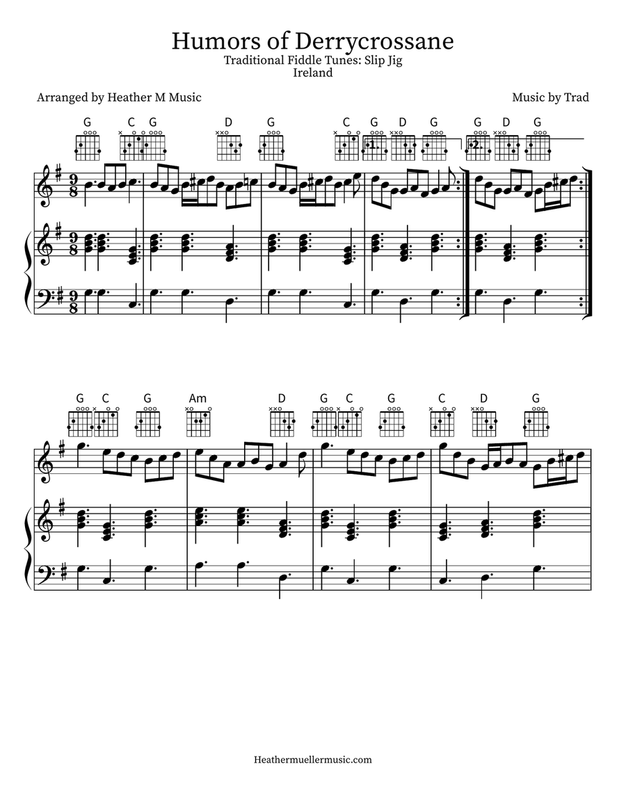 Humors of Derrycrossane Violin Solo scores gallery preview page 1