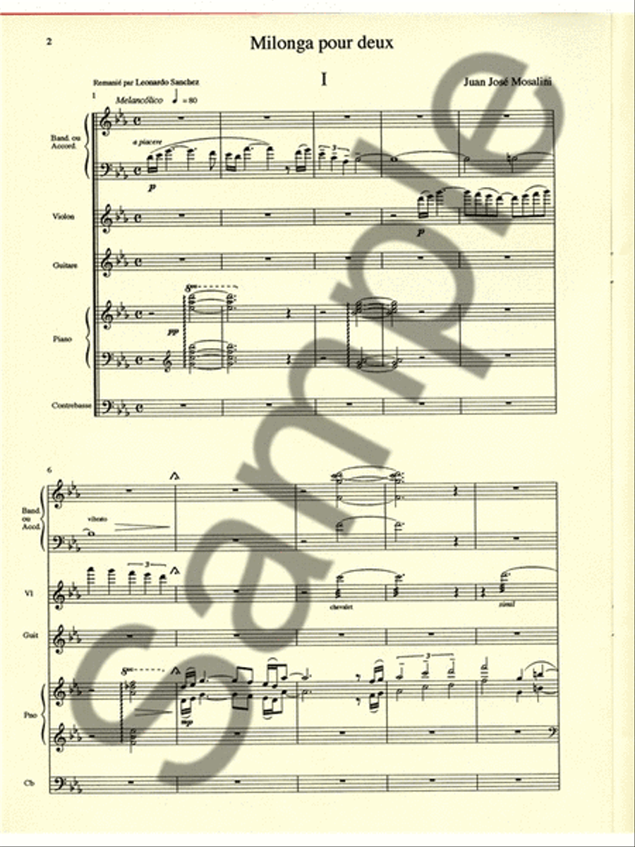 Mosalini Juan Milonga Pour Deux Bandonion Or Accordion Score/parts Accordion scores gallery preview page 2