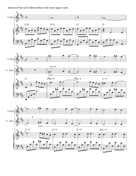 Point of No Return Piano Solo Score image number null
