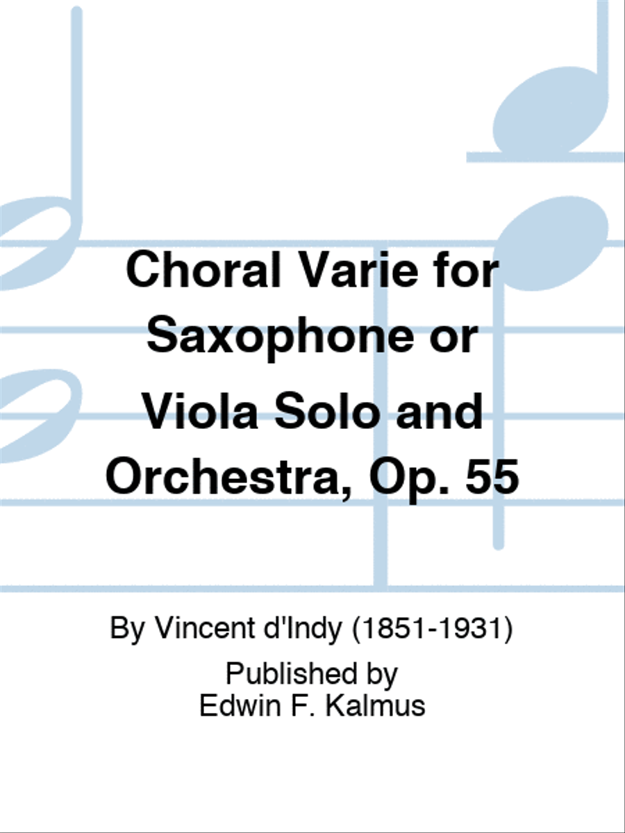 Choral Varie for Saxophone or Viola Solo and Orchestra, Op. 55 Choir scores gallery preview page 1