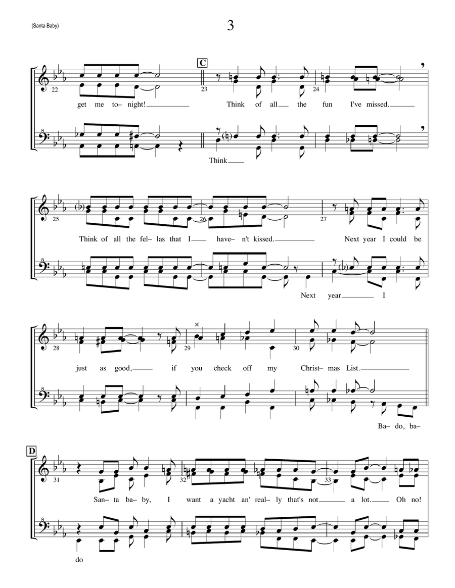 Santa Baby SSAA scores gallery preview page 3