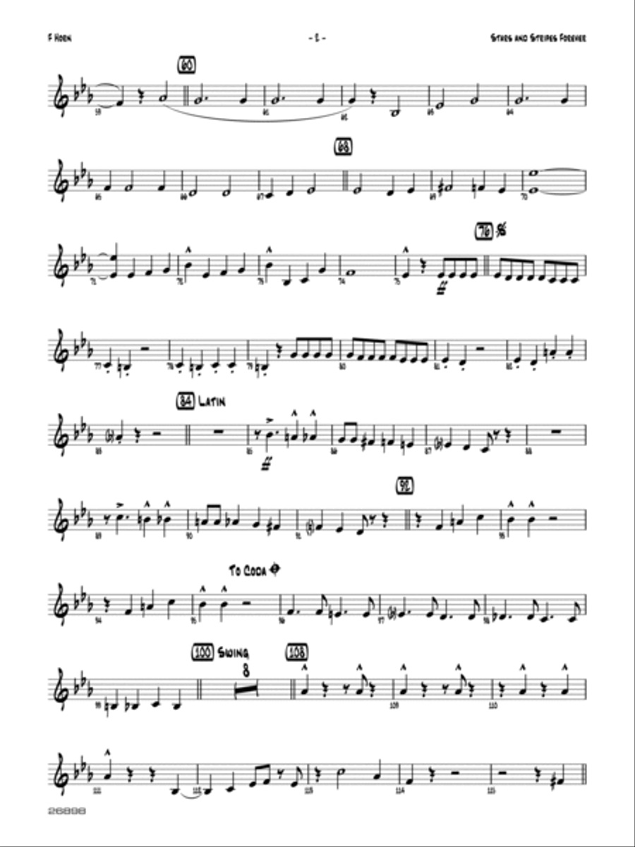 Stars and Stripes Forever: 1st F Horn Jazz Ensemble scores gallery preview page 2