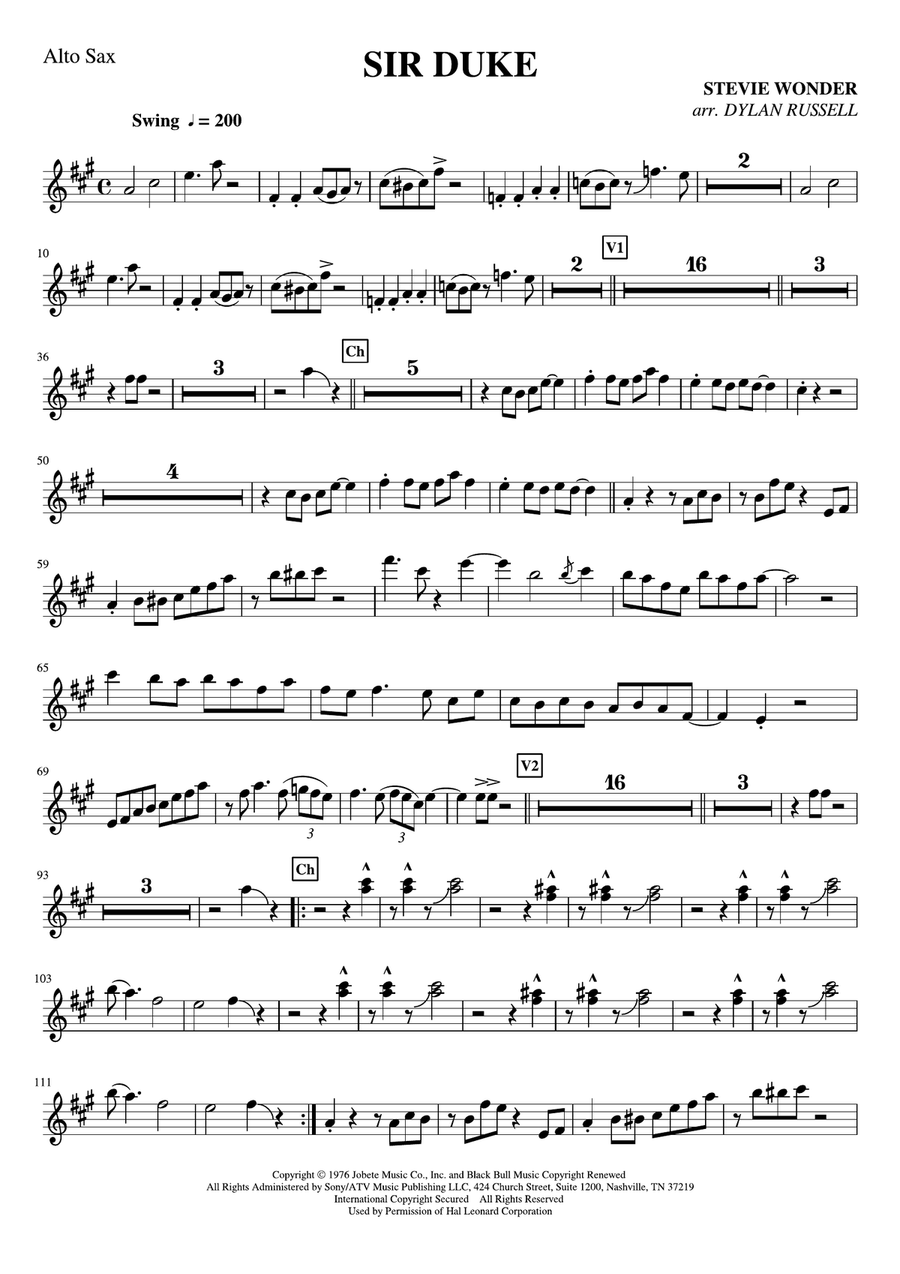 Sir Duke Sir Duke Small Ensemble scores gallery preview page 1