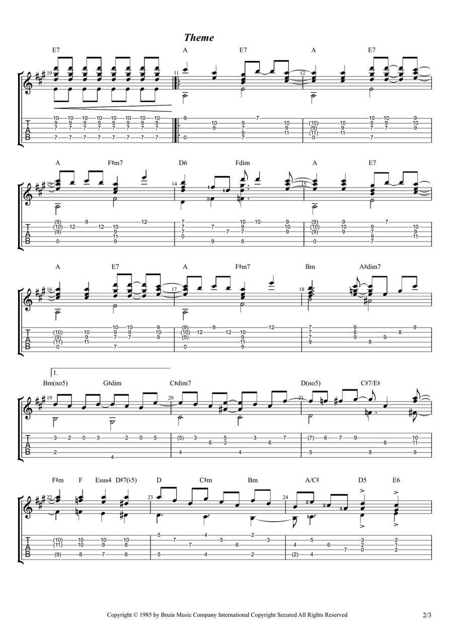 Macgyver - Theme Macgyver - Theme Guitar Solo scores gallery preview page 2