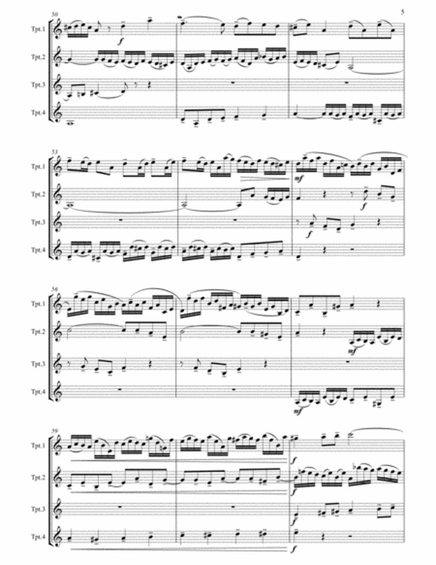 Little Fugue in G minor arranged for Trumpet Quartet image number null