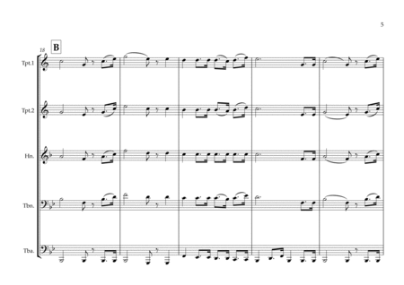 Cameroon National Anthem (O Cameroon, Cradle of our Forefathers) for Brass Quintet image number null