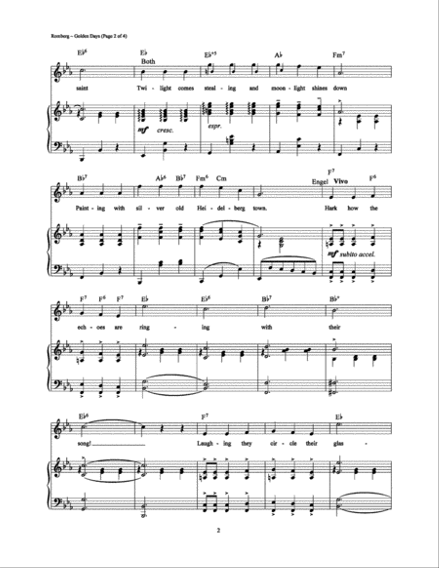 Golden Days Piano, Vocal, Guitar scores gallery preview page 2