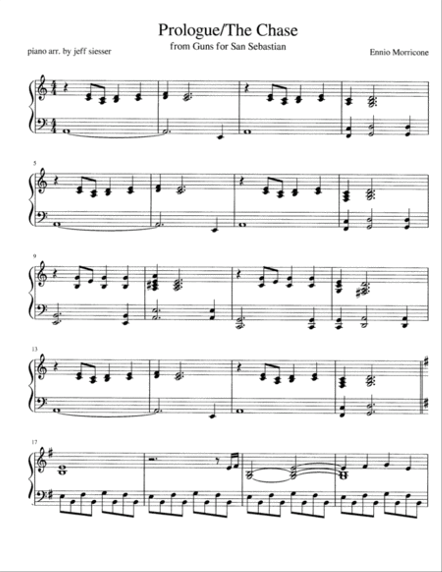 Guns For San Sebastian (cues) Piano Solo scores gallery preview page 1