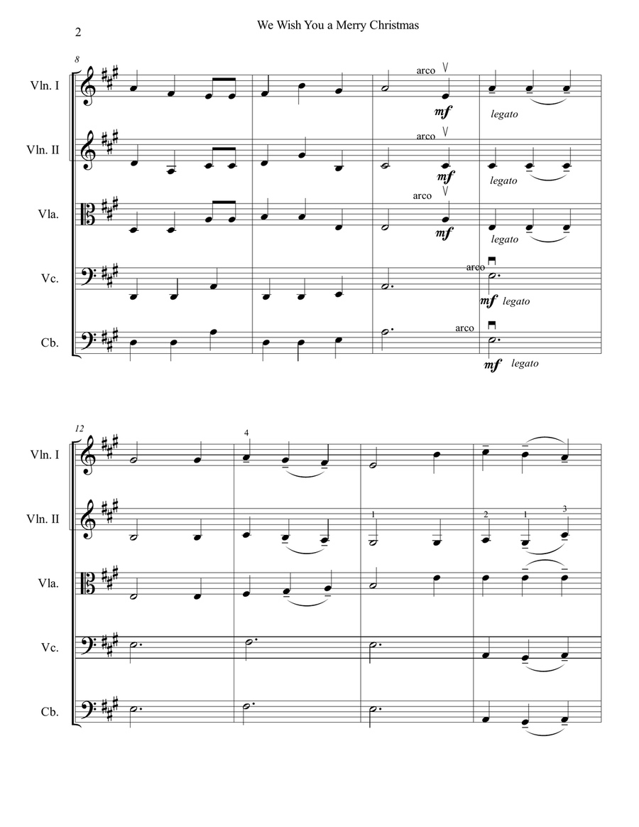We Wish You a Merry Christmas and a Happy New Year from Around the World for String Orchestra, Grade String Orchestra scores gallery preview page 5