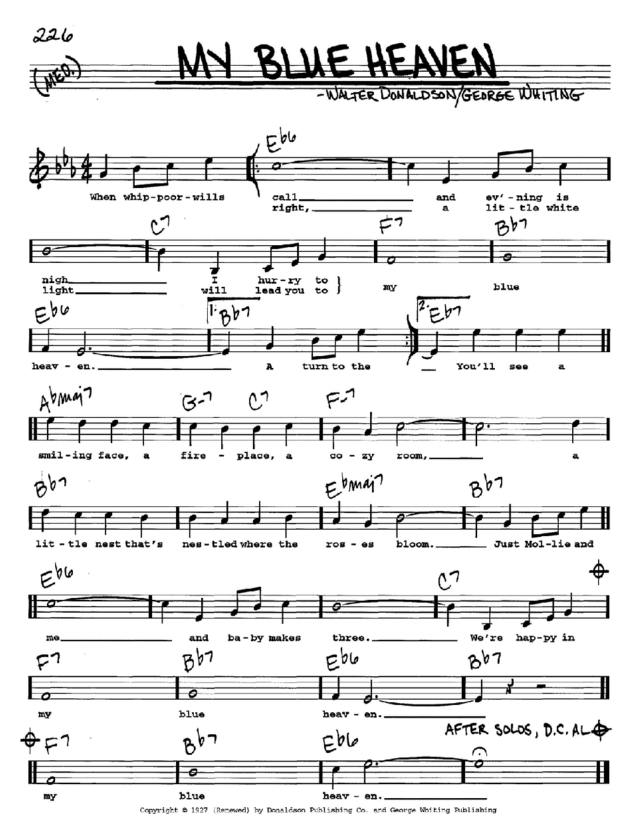 My Blue Heaven Voice scores gallery preview page 1