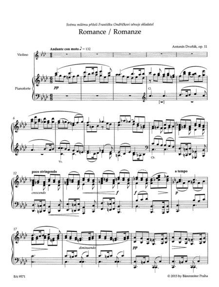 Romance op. 11 (Arrangement for Violin and Piano)