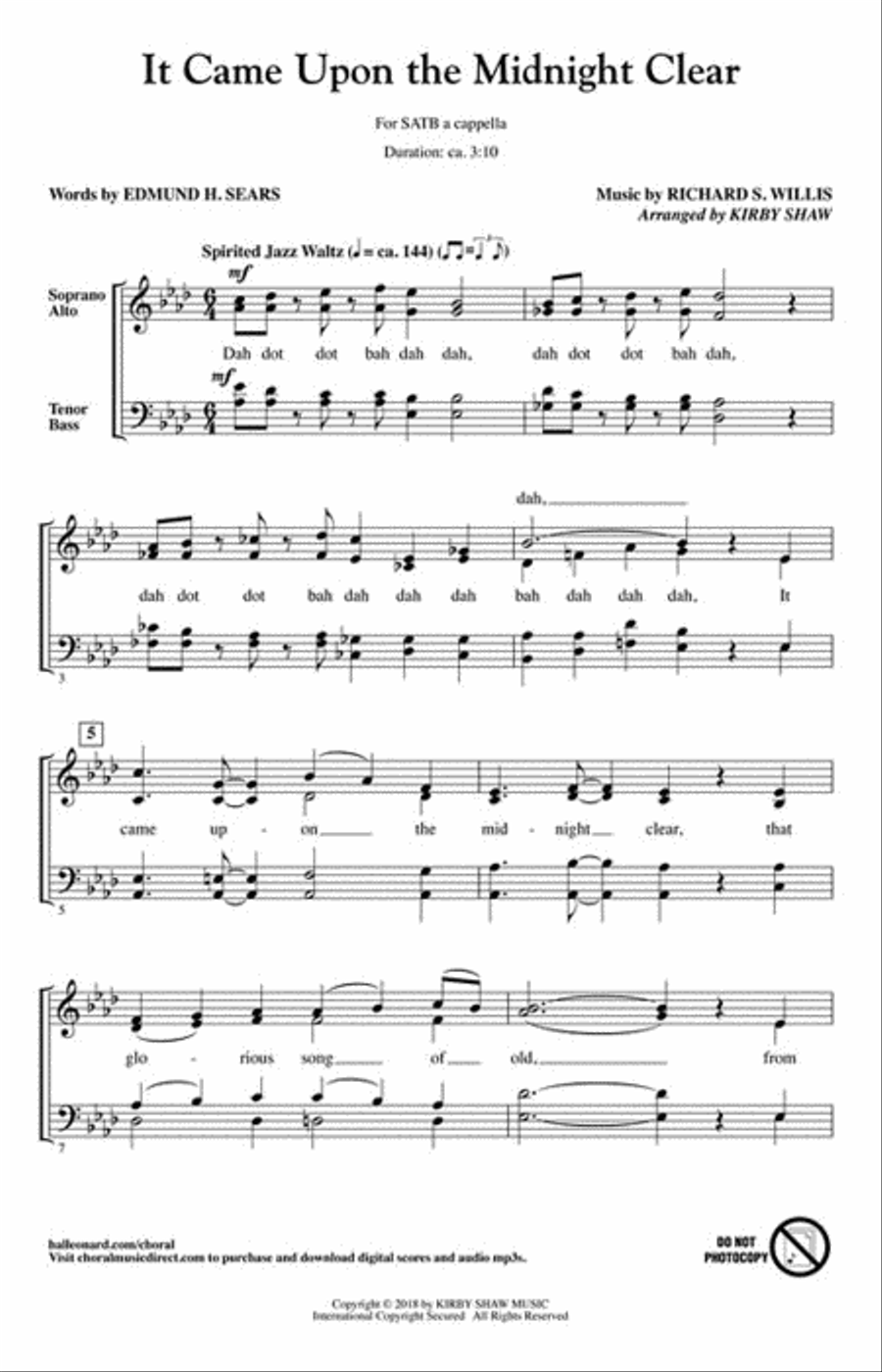 It Came Upon the Midnight Clear 4-Part scores gallery preview page 2