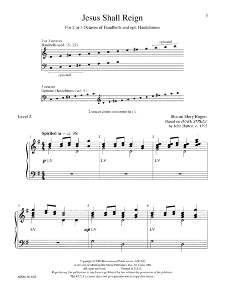 Jesus Shall Reign Handbell Choir scores gallery preview page 2