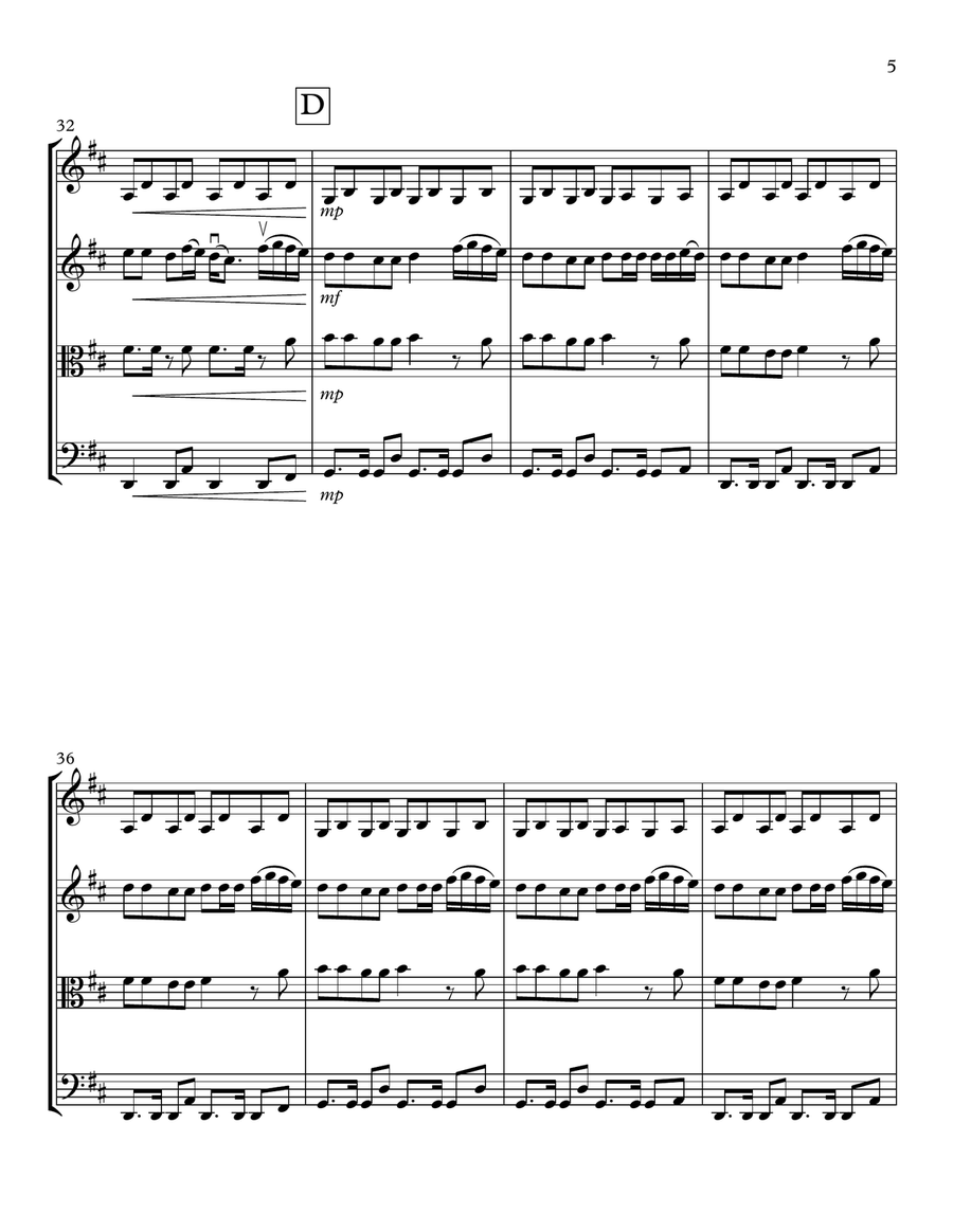Calm Down String Quartet scores gallery preview page 5