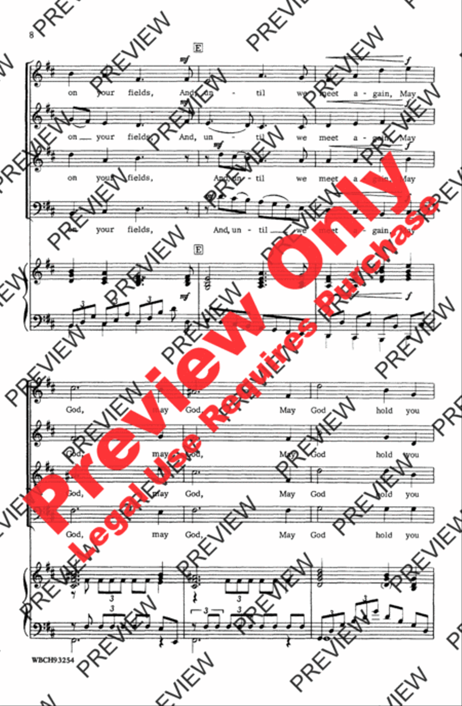 Old Irish Blessing 4-Part scores gallery preview page 8