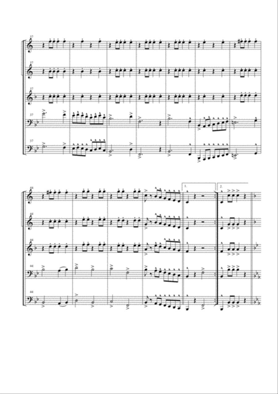 Entry Of The Gladiators for Brass Quintet Brass Quintet scores gallery preview page 4