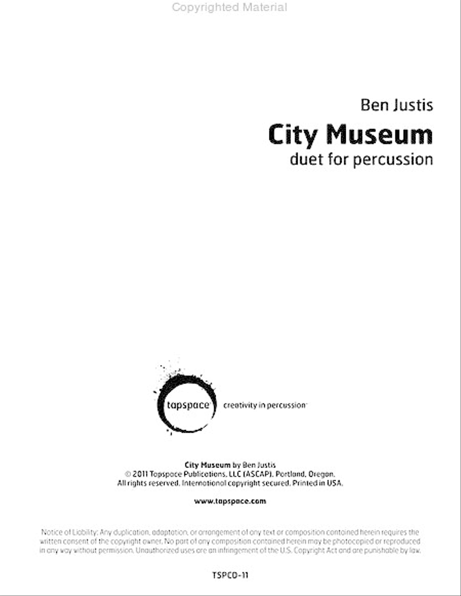City Museum City Museum Drums scores gallery preview page 2
