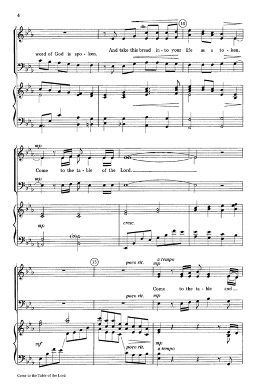 Come to the Table of the Lord - SAB 3-Part scores gallery preview page 5