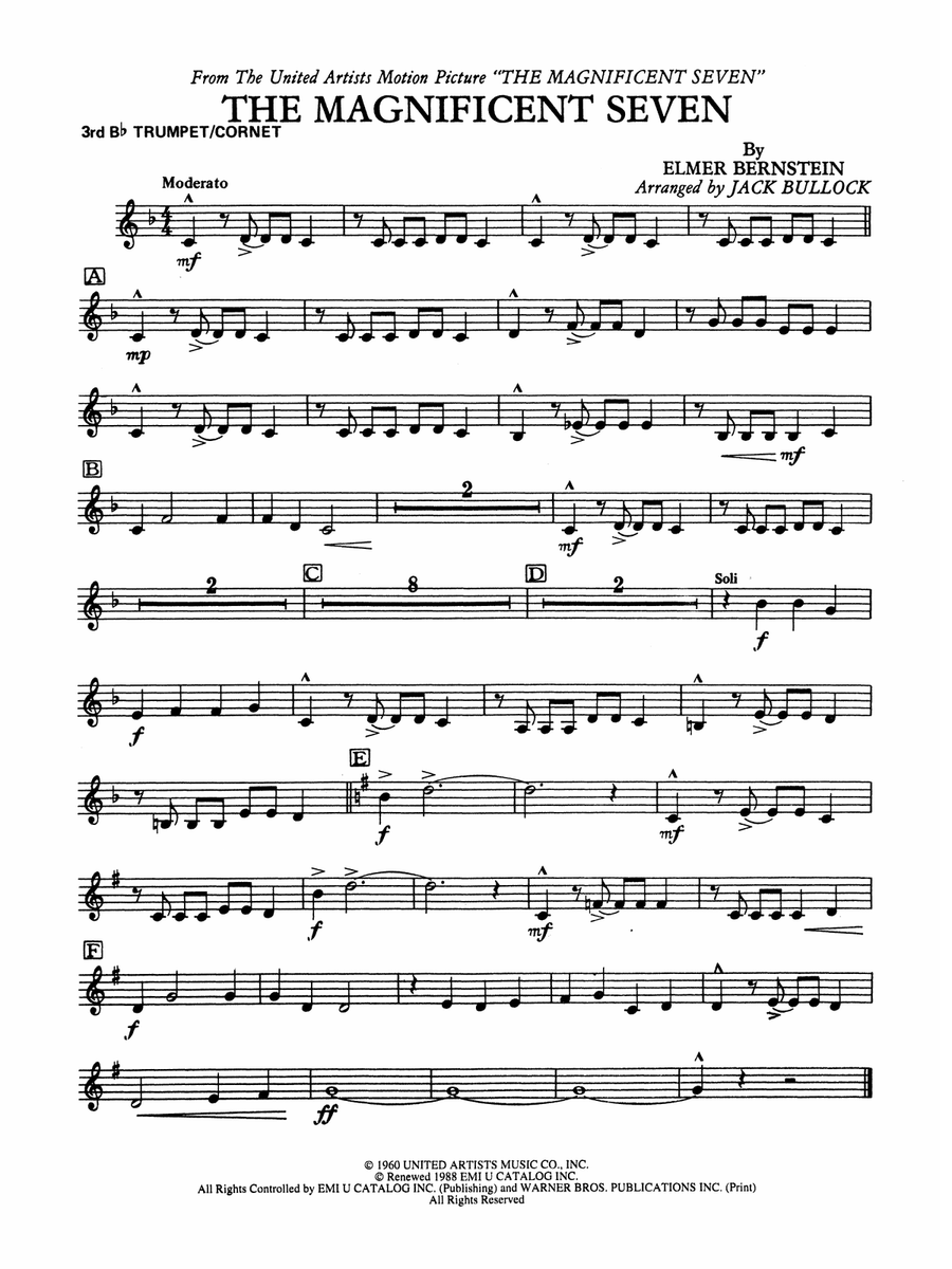 The Magnificent Seven: 3rd B-flat Trumpet