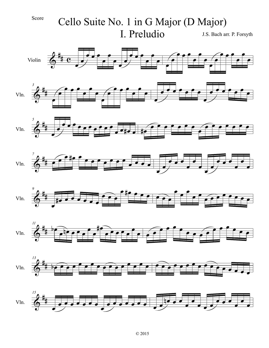 Cello Suite No. 1, Preludio Cello scores gallery preview page 1