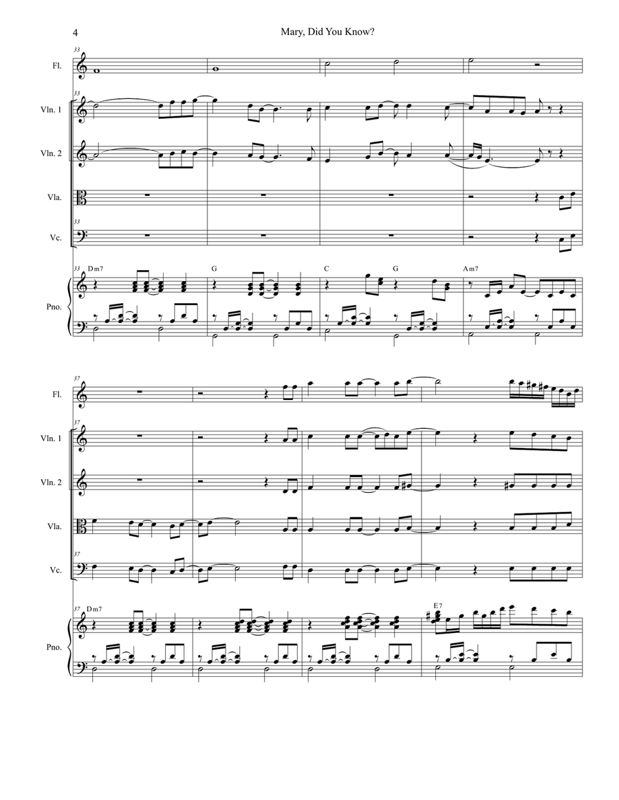 Mary, Did You Know? Mary, Did You Know? String Quartet scores gallery preview page 4