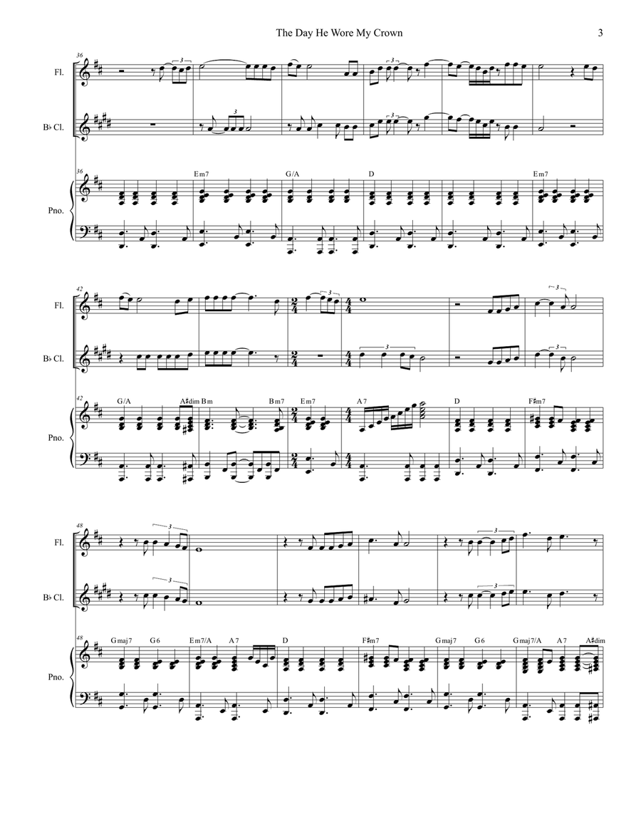 The Day He Wore My Crown Woodwind Duet scores gallery preview page 3
