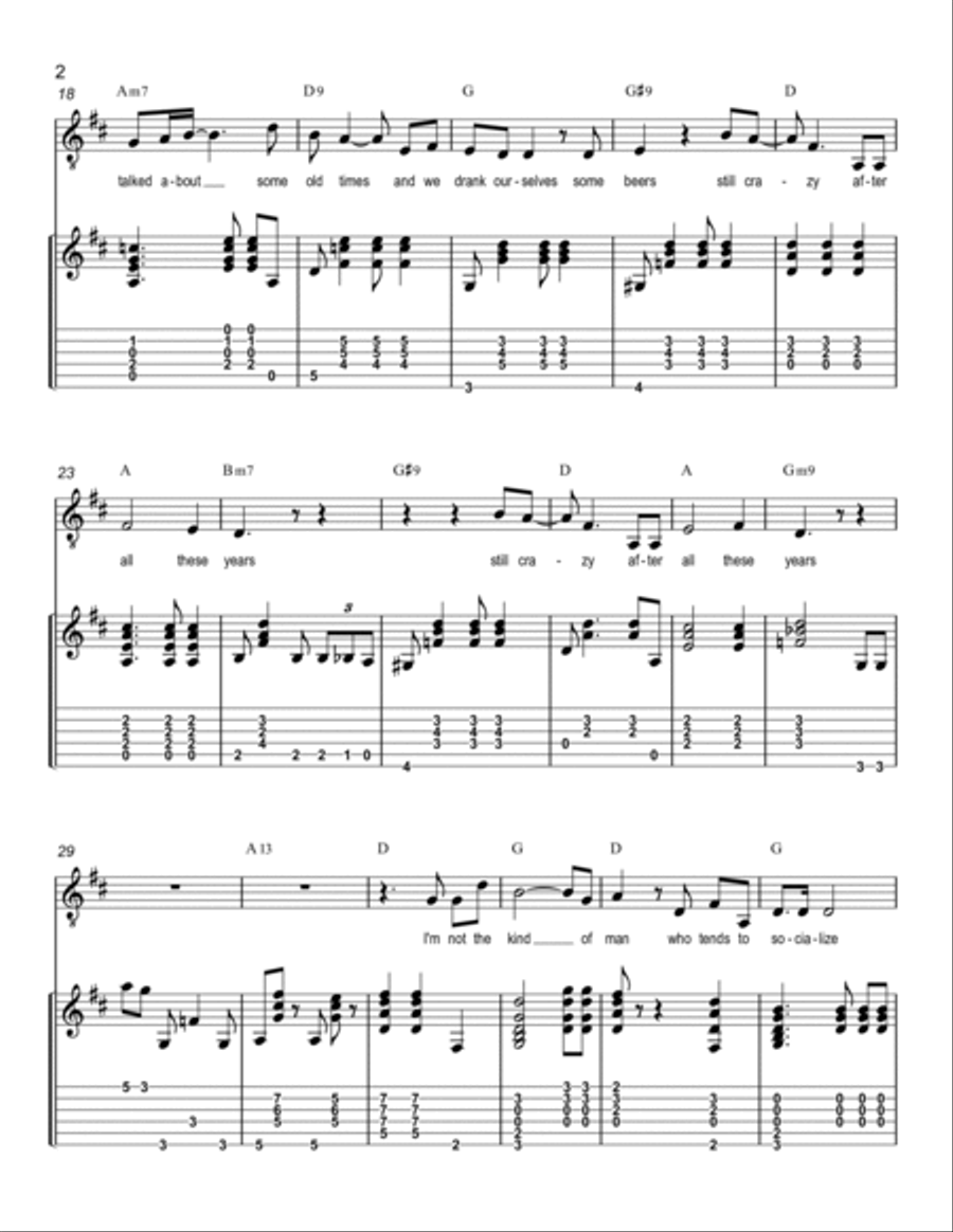 Still Crazy After All These Years Guitar Tablature scores gallery preview page 2