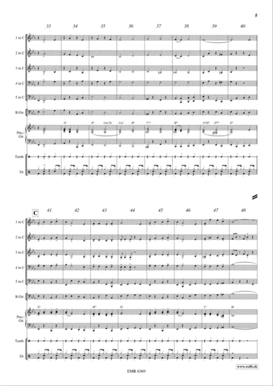 Go Tell It On The Mountain Brass Band scores gallery preview page 6
