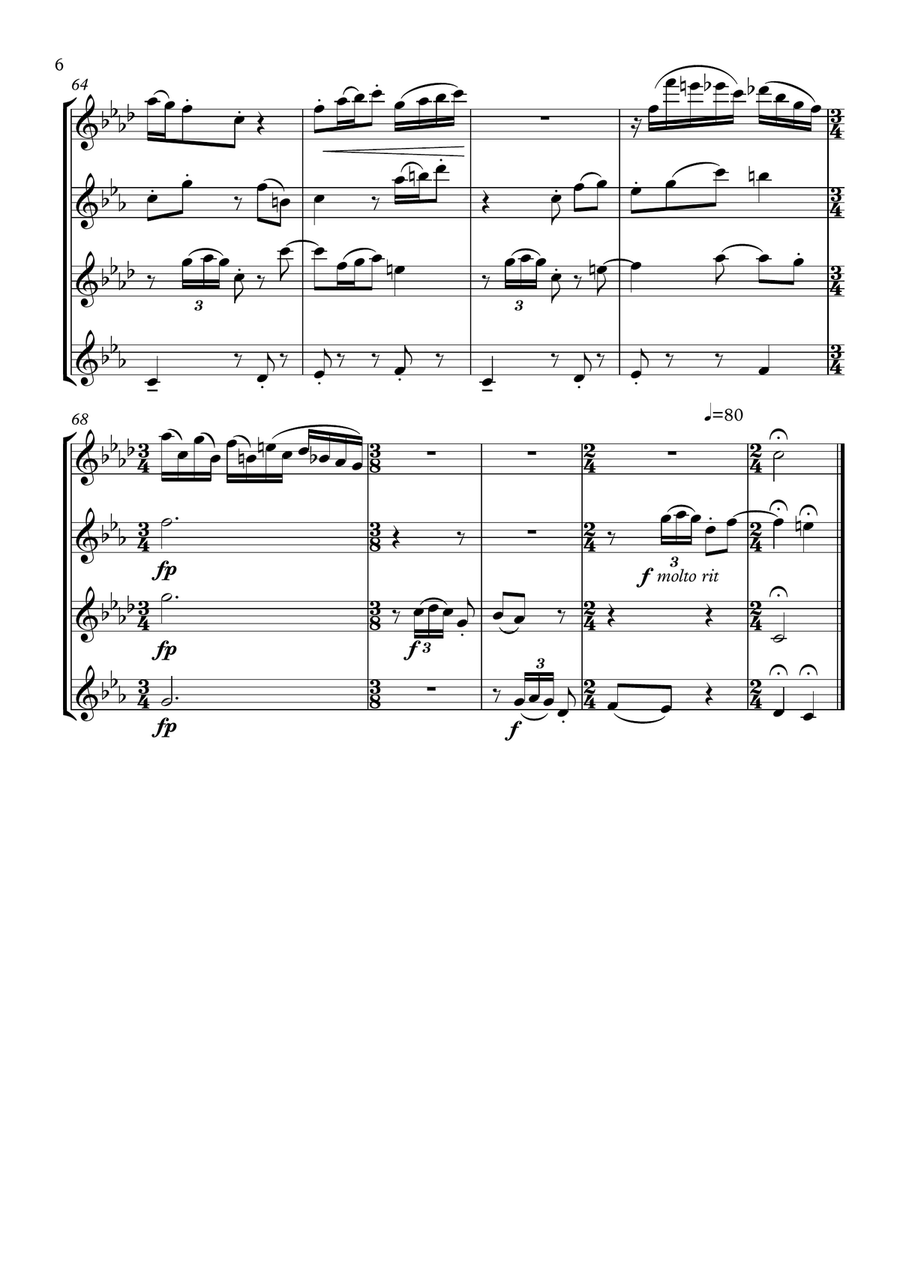 Tango for Glenn Saxophone Quartet scores gallery preview page 6