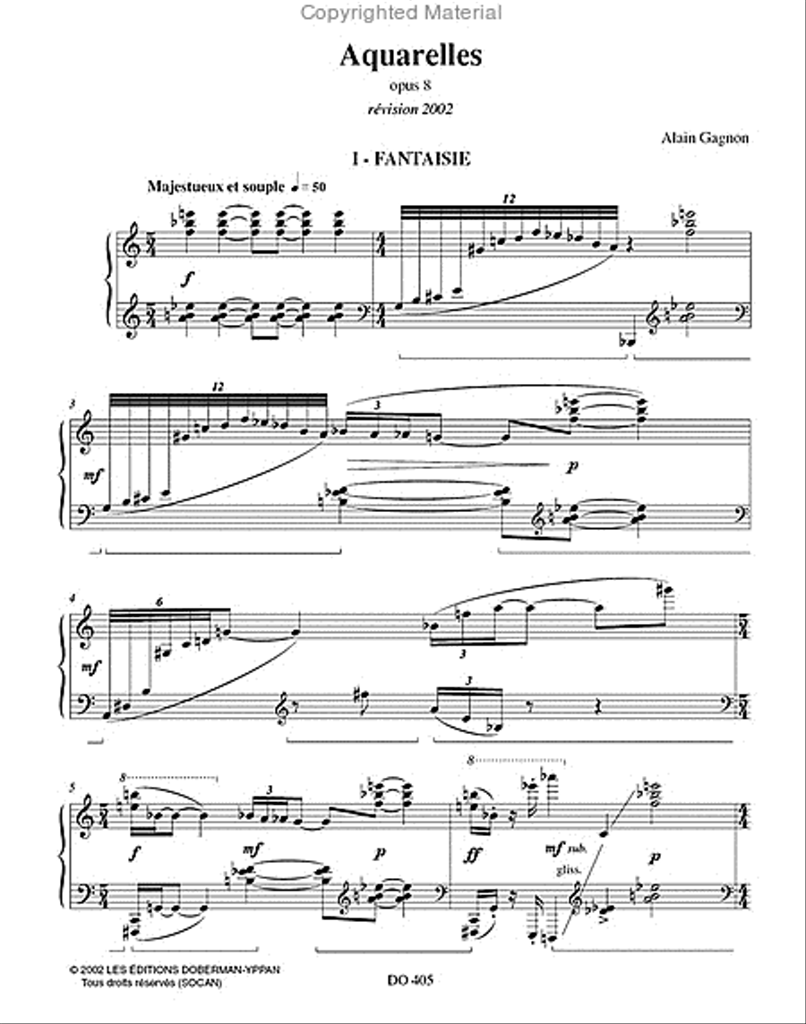 Aquarelles Piano Solo scores gallery preview page 2