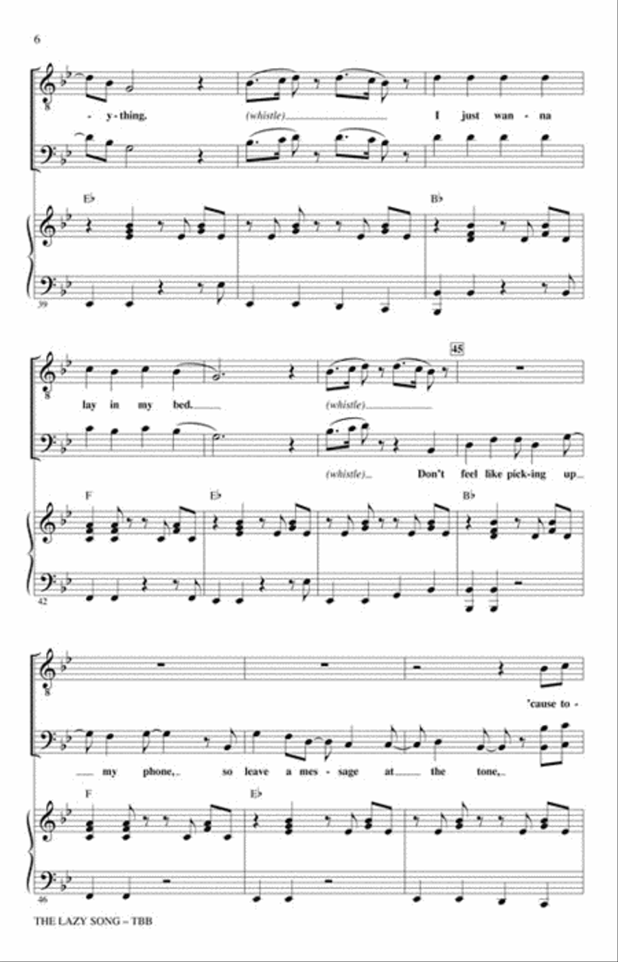 The Lazy Song 3-Part scores gallery preview page 2