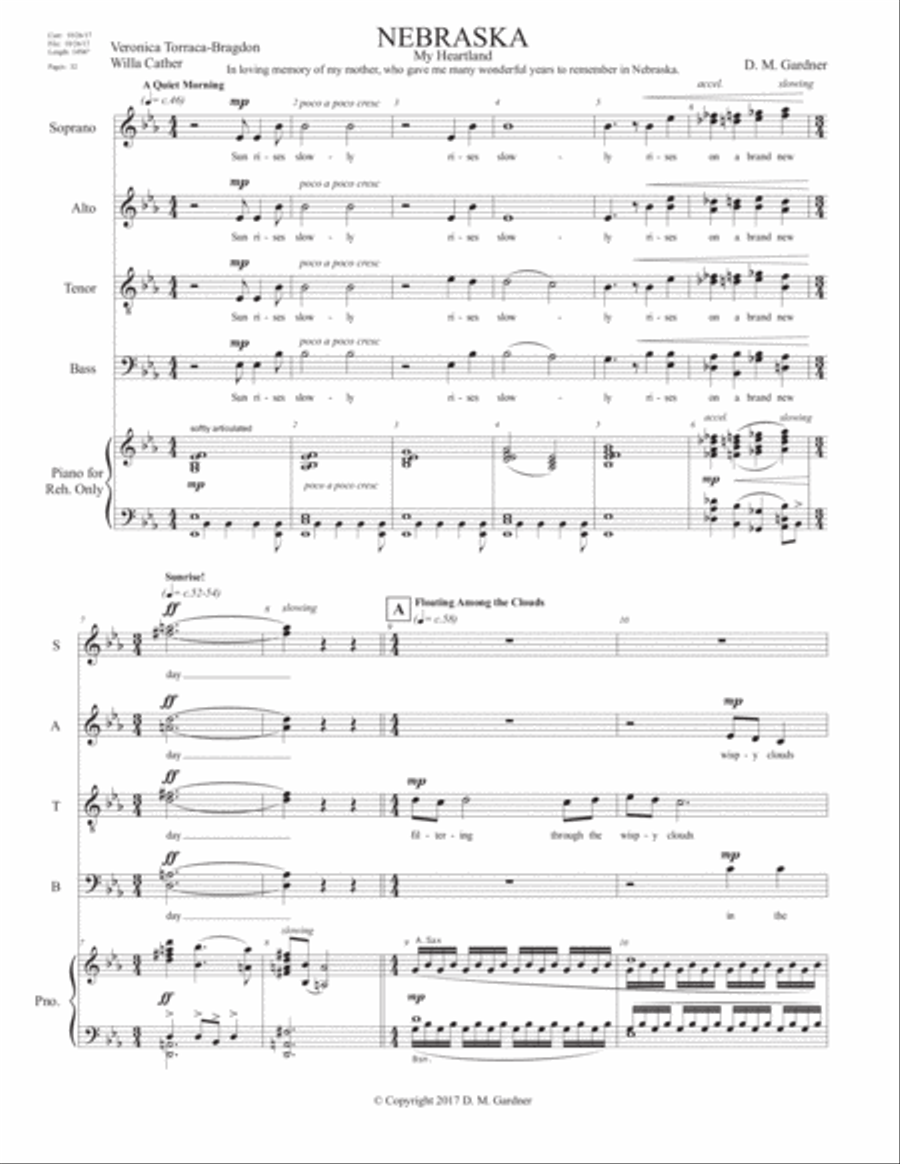 Nebraska - My Heartland (CHORAL SCORE) 4-Part scores gallery preview page 5