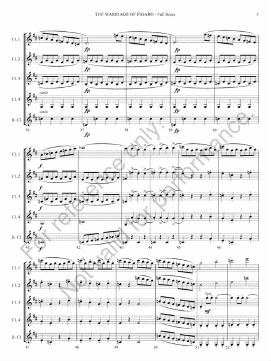The Marriage Of Figaro The Marriage Of Figaro Clarinet Quintet scores gallery preview page 5