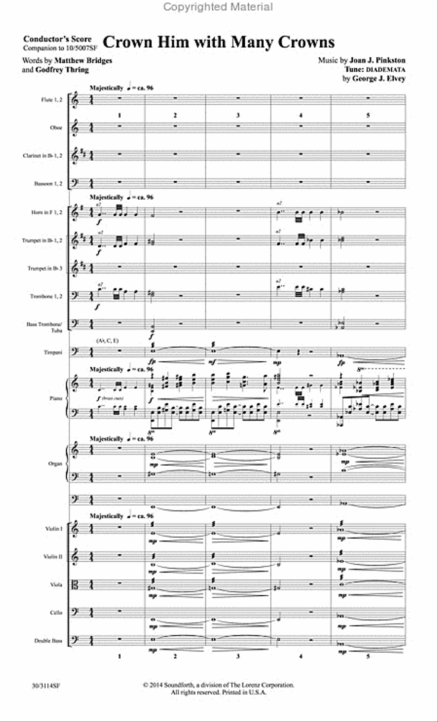 Crown Him With Many Crowns - Full Orchestra Score and Parts Choir scores gallery preview page 2