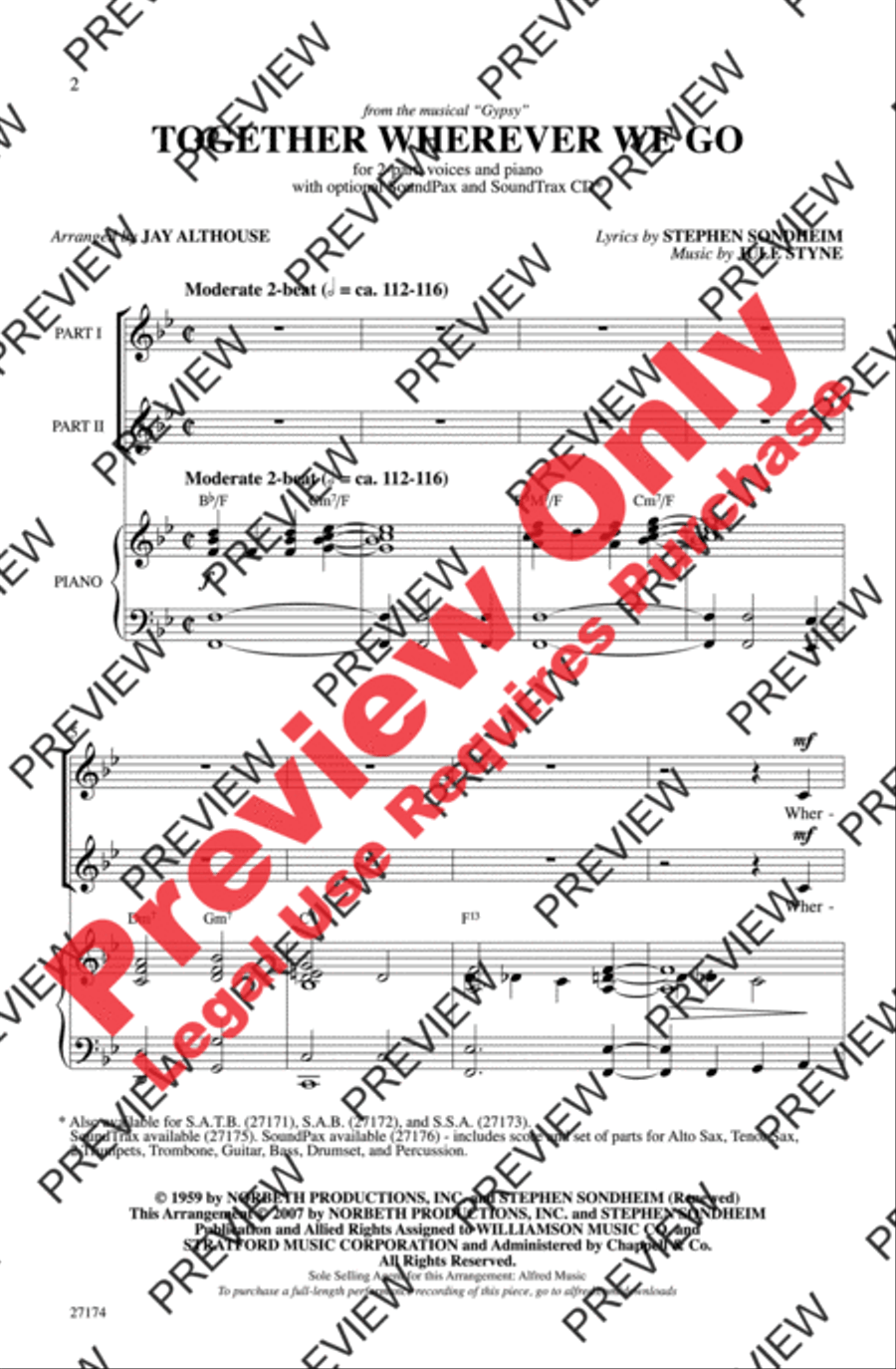 Together Wherever We Go 2-Part scores gallery preview page 2