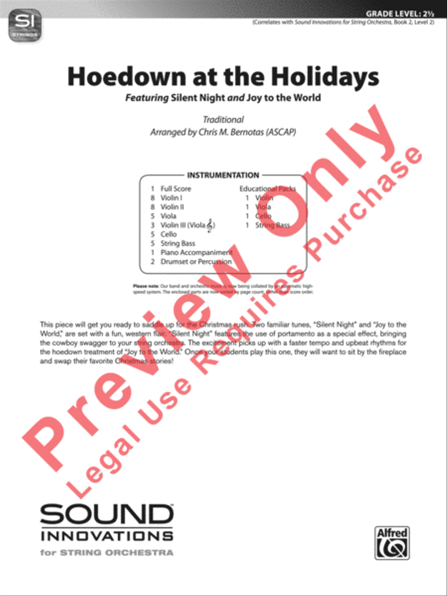 Hoedown at the Holidays String Orchestra scores gallery preview page 2
