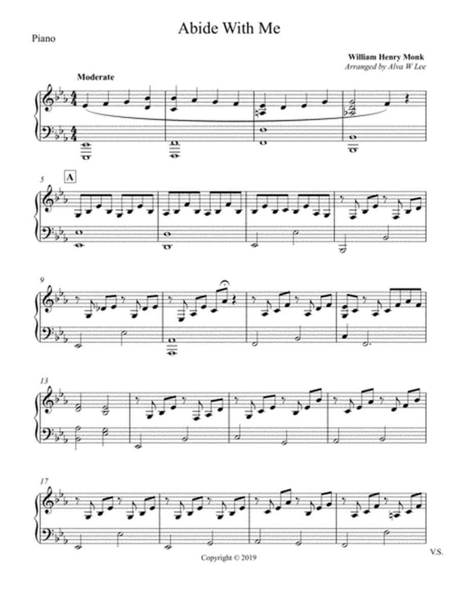 Abide with Me Piano part image number null