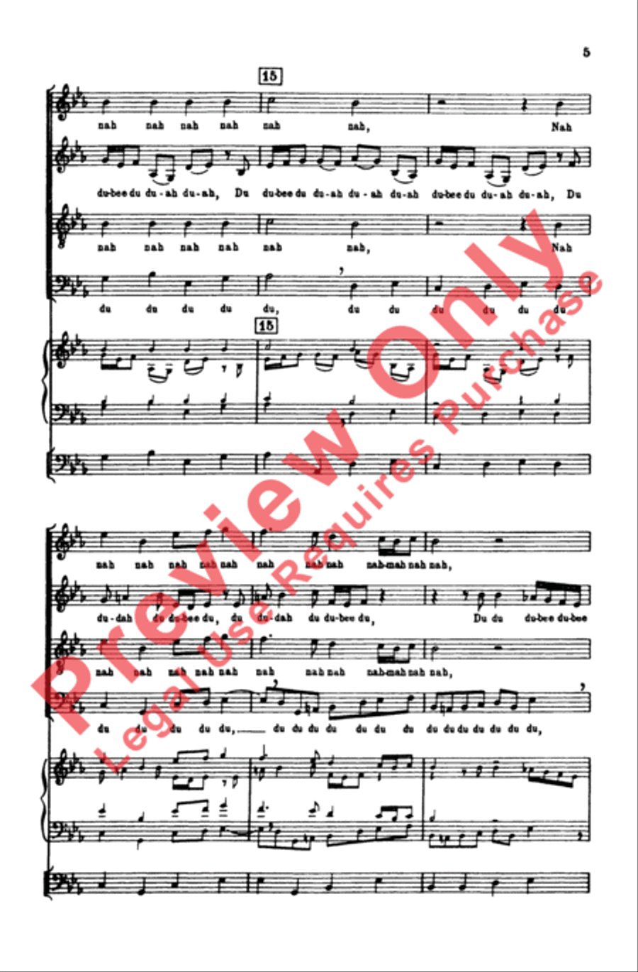 Sleepytime Bach (Sleepers Wake, Cantata 140) 4-Part scores gallery preview page 5