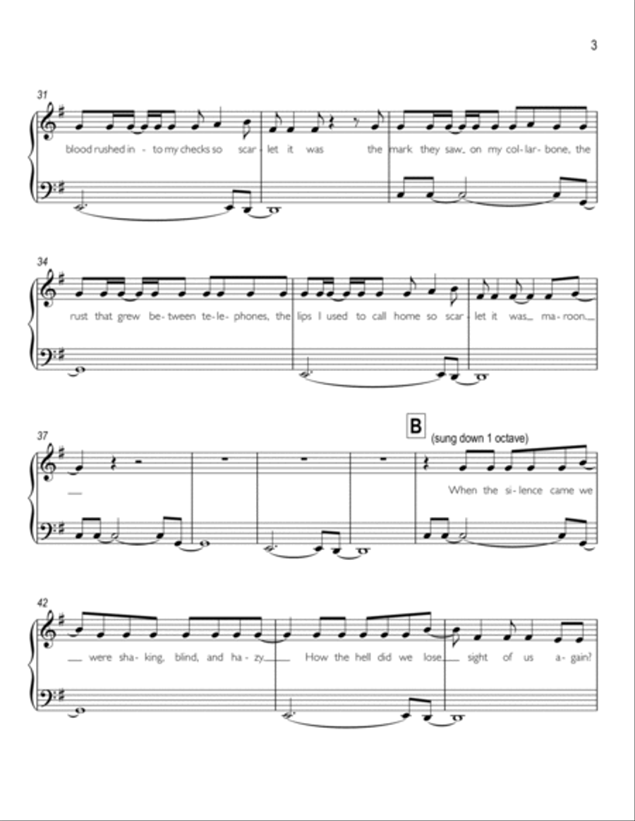 Maroon Easy Piano scores gallery preview page 3