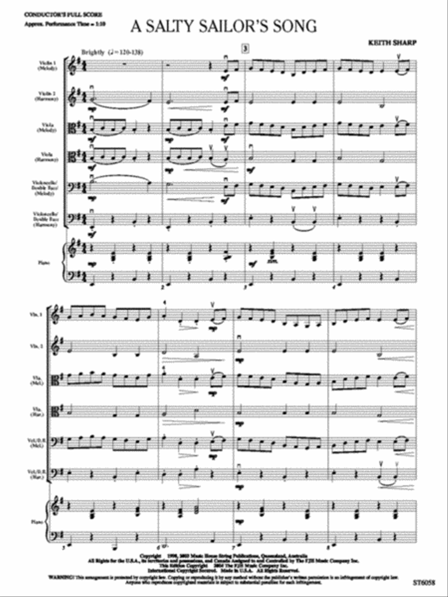 A Salty Sailor's Song String Orchestra scores gallery preview page 2