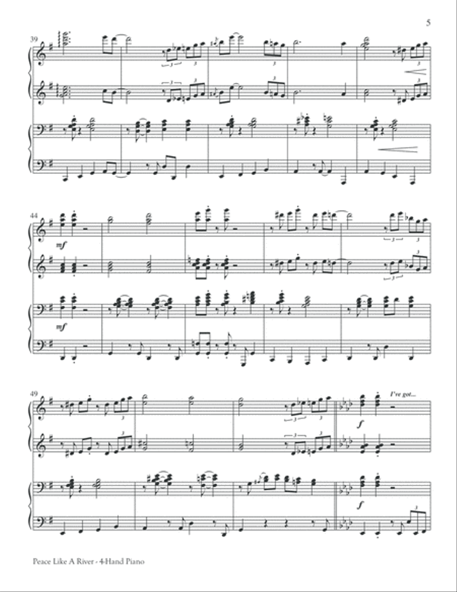 Peace Like a River Choir scores gallery preview page 5